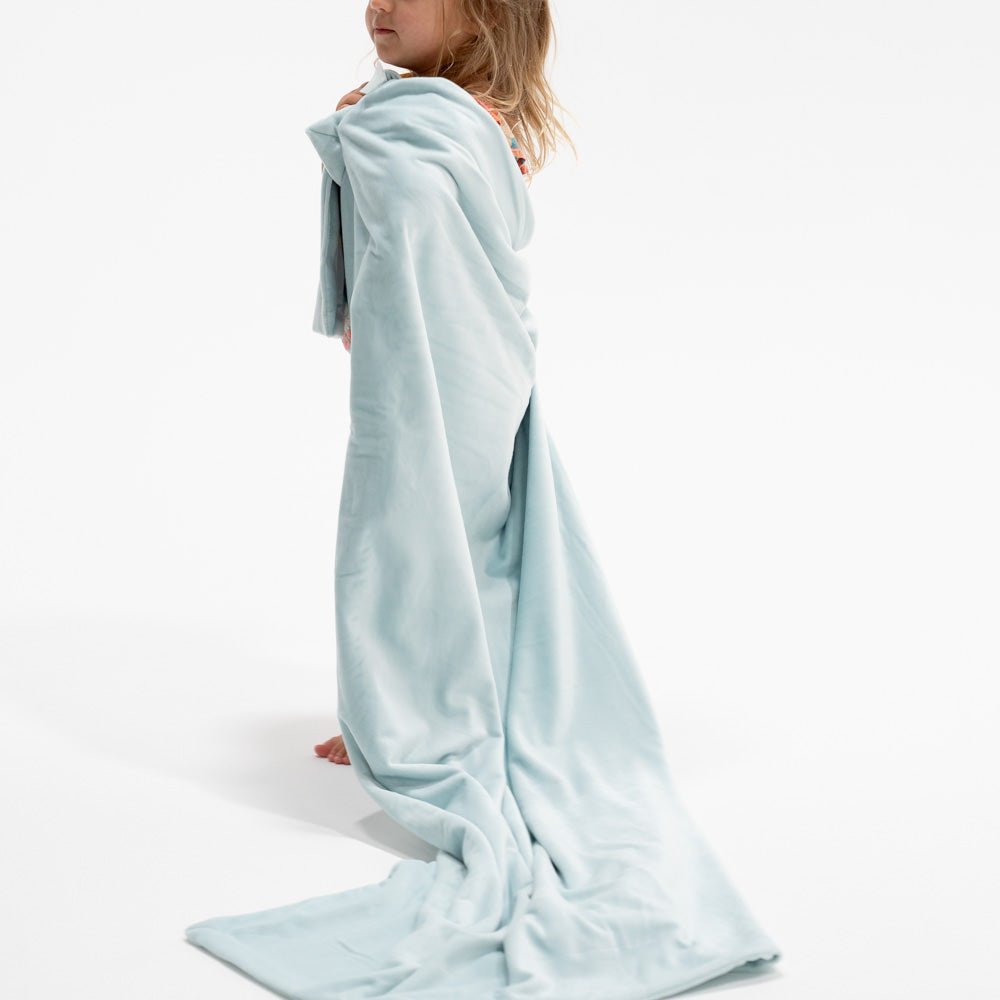 Snuggle Stretch Blanket - Ice Blue - Sunday Blankets