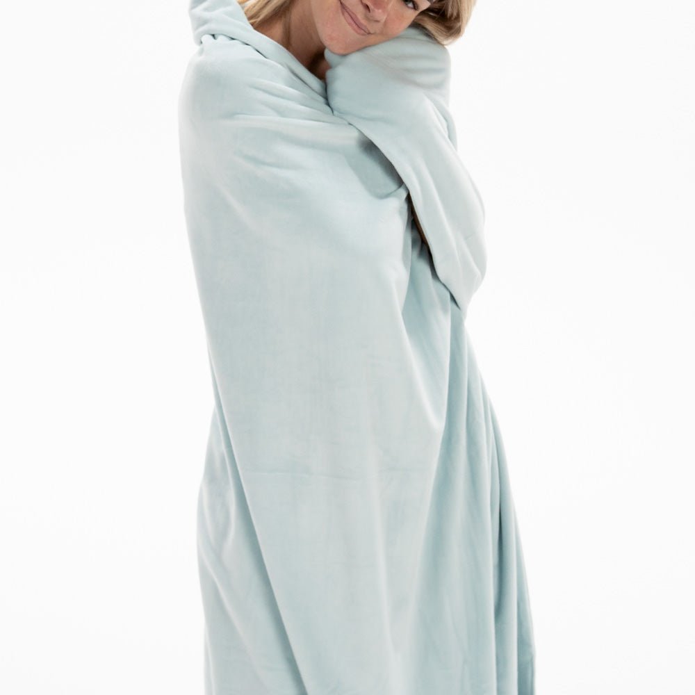 Snuggle Stretch Blanket - Ice Blue - Sunday Blankets